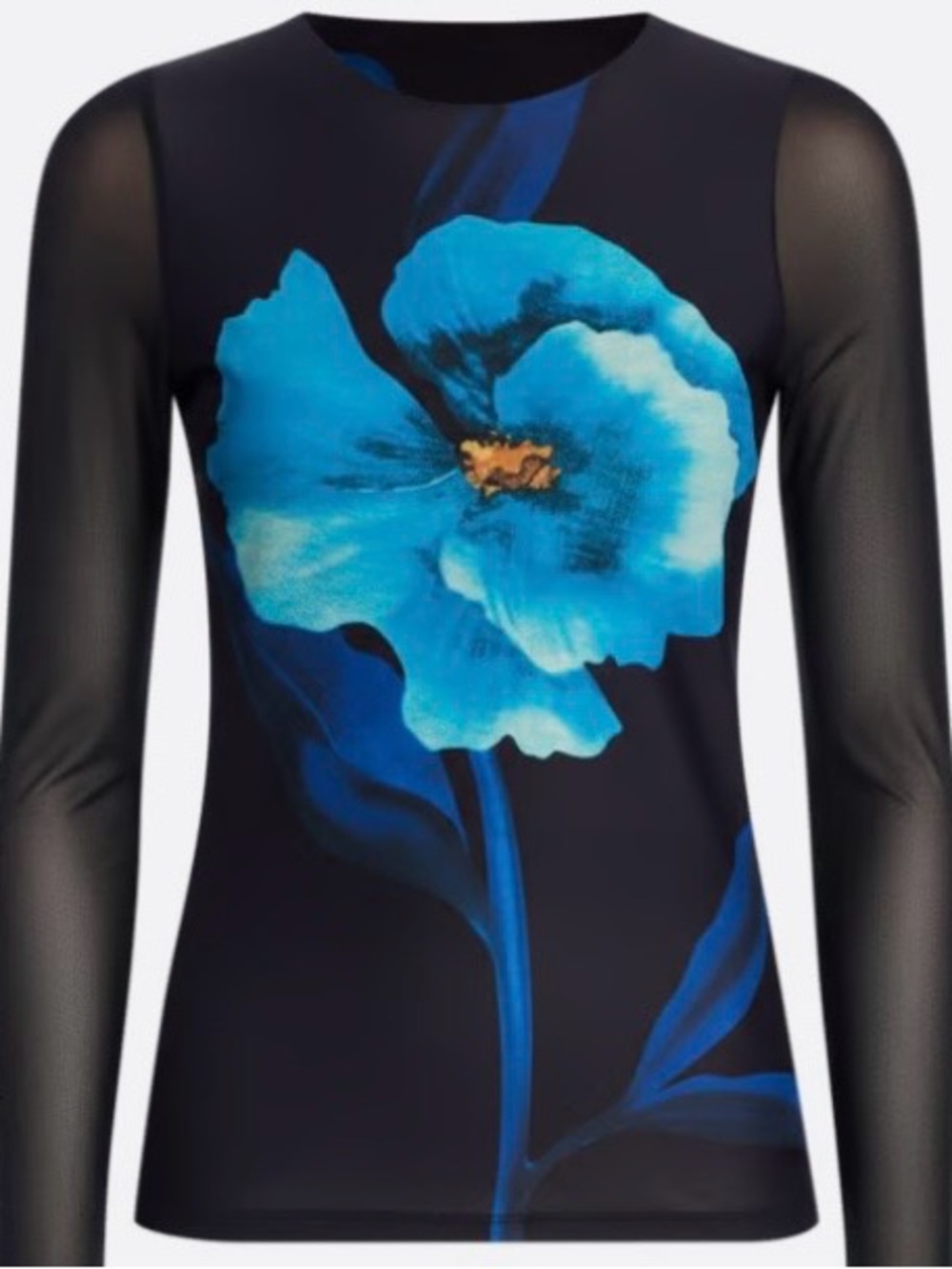 AQUA Floral Mesh Top - XS
